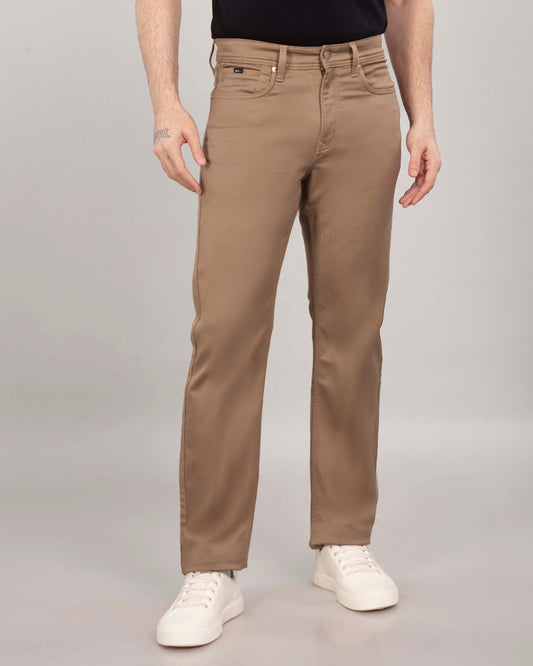 British Khaki Stretch Denim - Straight Fit Jeans Sale