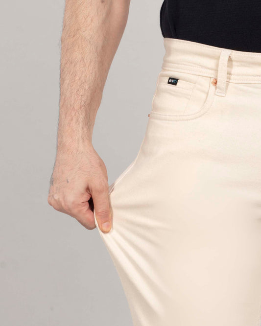 Ecru Stretch Denim - Bootcut Jeans Sale