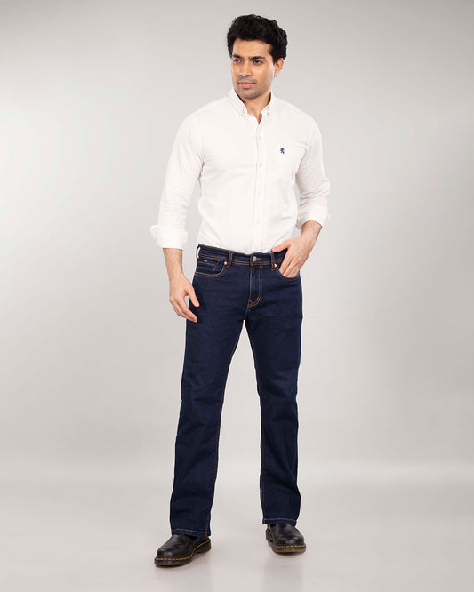 Deep Space Blue Stretch Denim - Bootcut Fit Jeans Sale