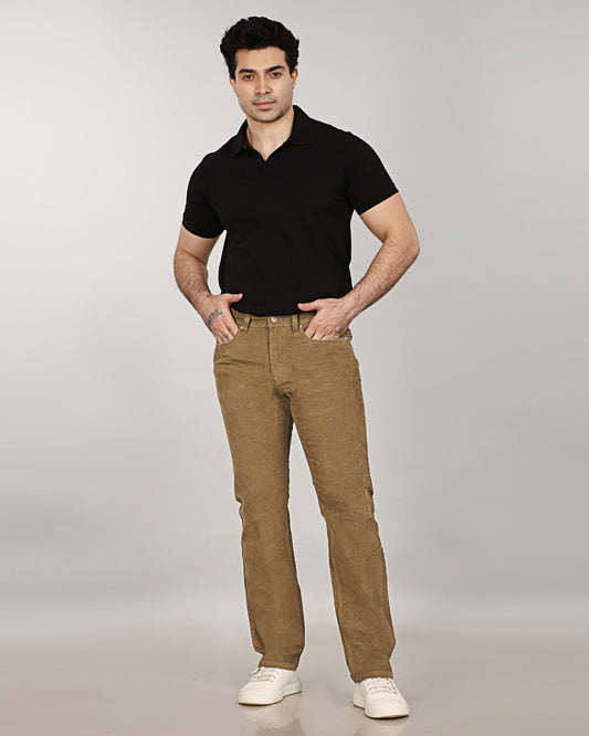 British Khaki Stretch Corduroy - Straight Fit Jeans Sale