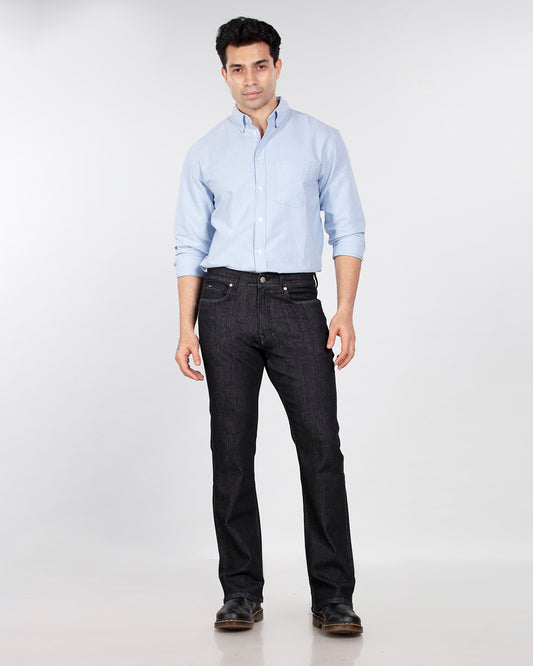 Carbon Black Stretch Denim - Bootcut Fit Jeans Sale