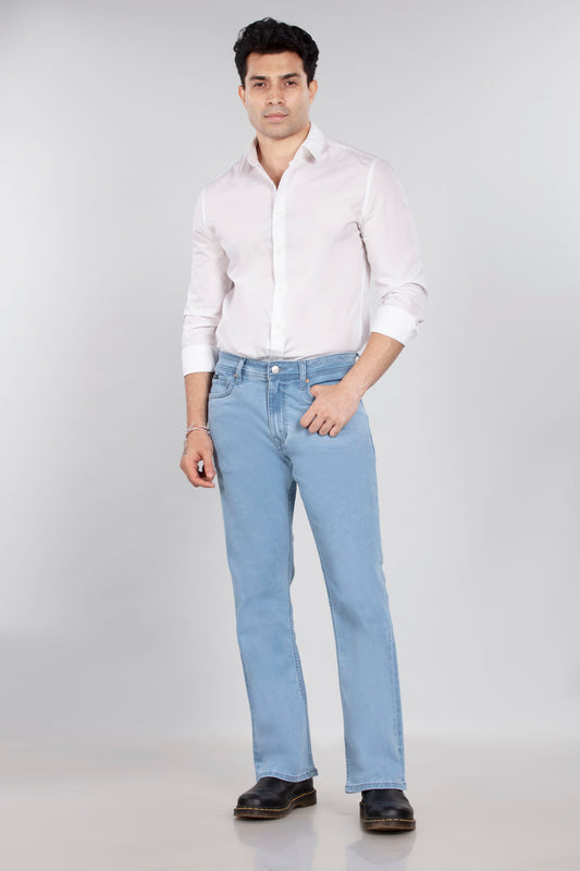 Glacier Blue Stretch Denim - Bootcut Fit Jeans Sale