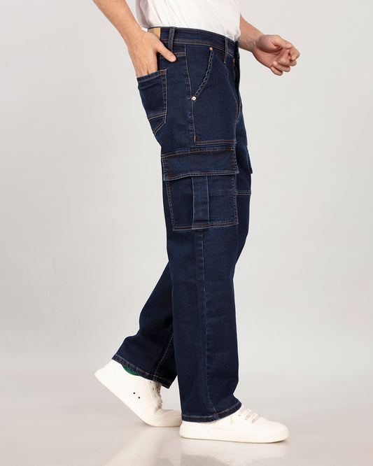 Deep Space Blue Stretch Classic Denim - Neo Cargo Sale