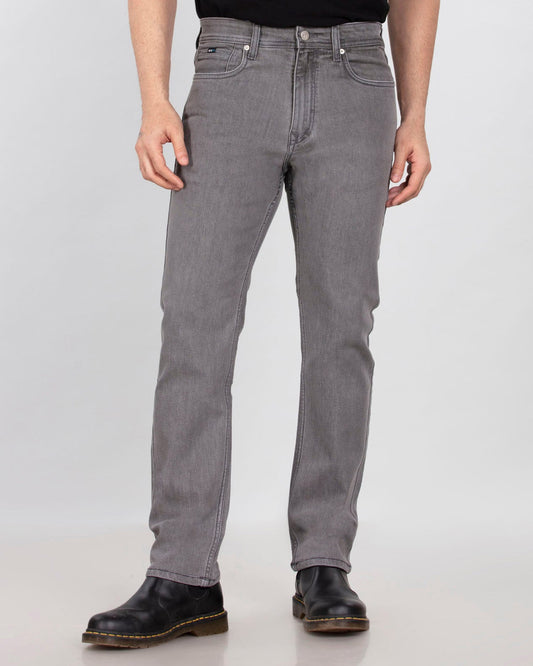 Charcoal Stretch Denim - Straight Fit Jeans Sale