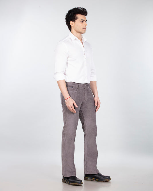 Dark Grey Stretch Corduroy - Bootcut Jeans