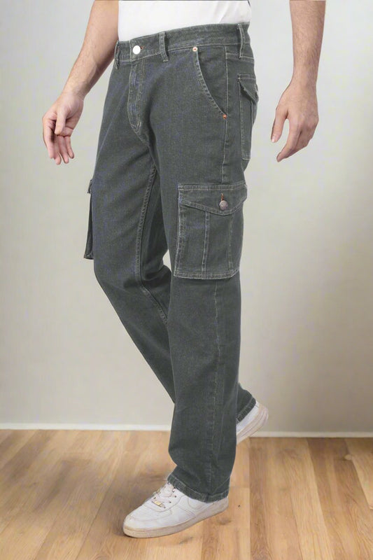 Custom Made Charcoal Men's Straight Fit Cargo
