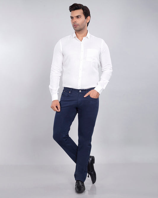 Custom made Deep Blue Cotton Stretch Jeanos for Men
