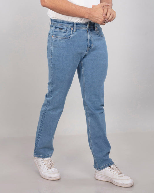 Mid Blue Non-Stretch Denim - Straight Fit Sale