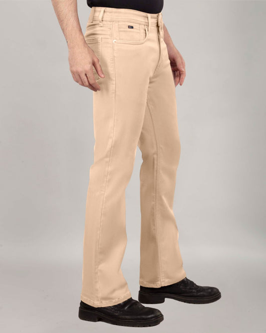 Cream Stretch Denim - Bootcut Jeans Sale