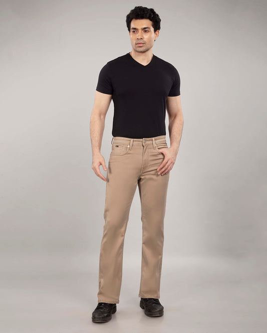 Beige Stretch Denim - Bootcut Jeans Sale