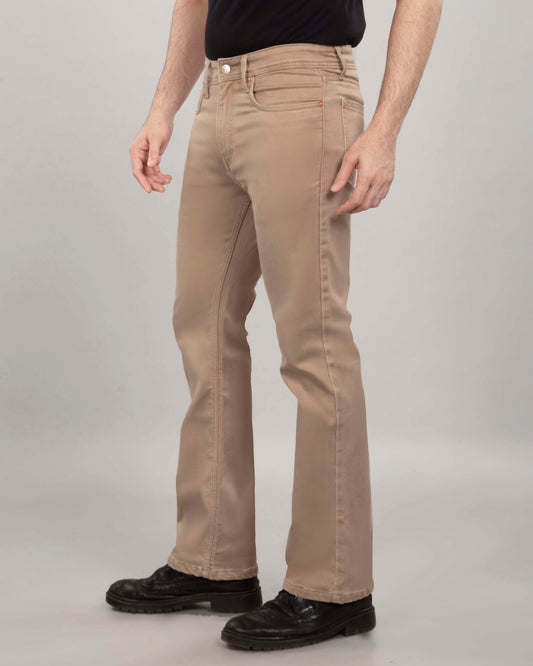 Beige Stretch Denim - Bootcut Jeans Sale