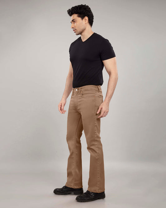 British Khaki Stretch Denim - Bootcut Jeans Sale