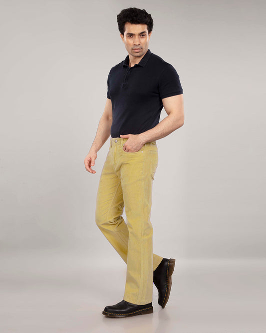 Beige Stretch Corduroy - Bootcut Jeans