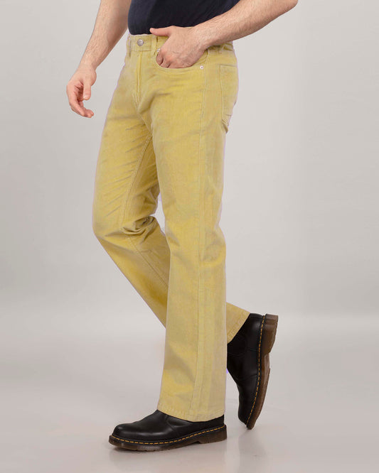 Beige Stretch Corduroy - Bootcut Jeans