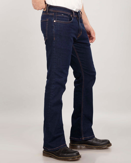 Deep Space Blue Stretch Denim - Bootcut Fit Jeans Sale