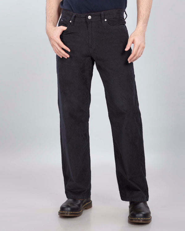 Pure Black Corduroy Relaxed