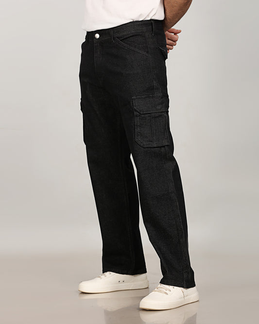 Carbon Black Stretch Denim Classic Cargo Sale