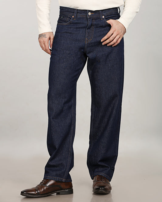 Raw Indigo Non-Stretch Denim - Relaxed Fit Jeans Sale