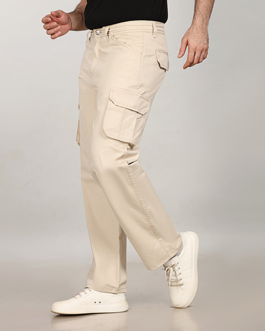 Cream Stretch Cotton Classic Cargo