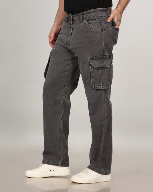 Graphite Stretch Denim - Straight Fit Classic Cargo Sale