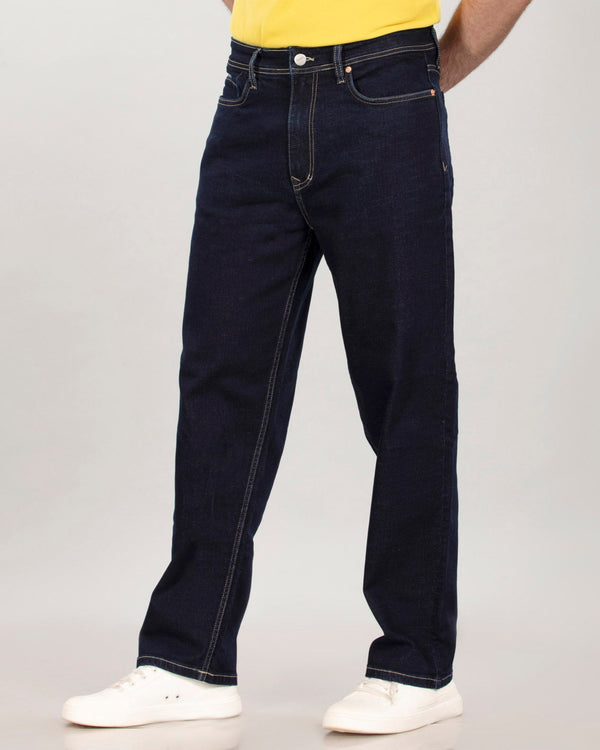Raw Indigo Denim Relaxed Fit Jeans