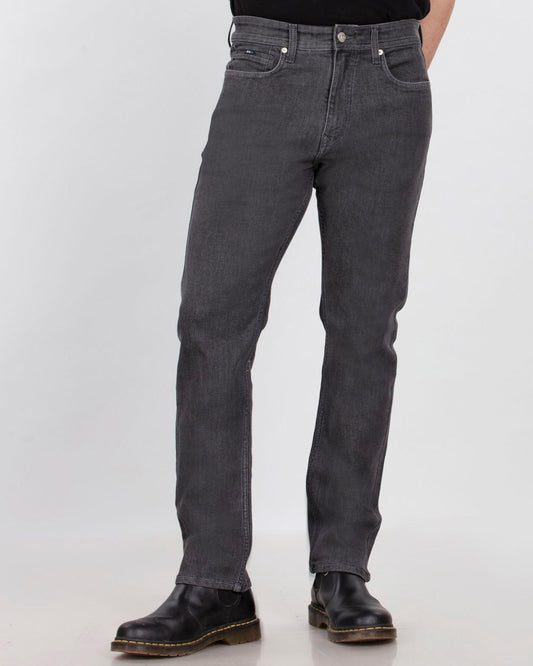 Graphite Stretch Denim - Straight Fit Jeans Sale
