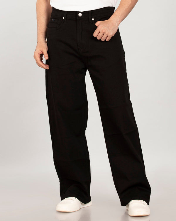 Pure Black Denim Baggy Fit Jeans