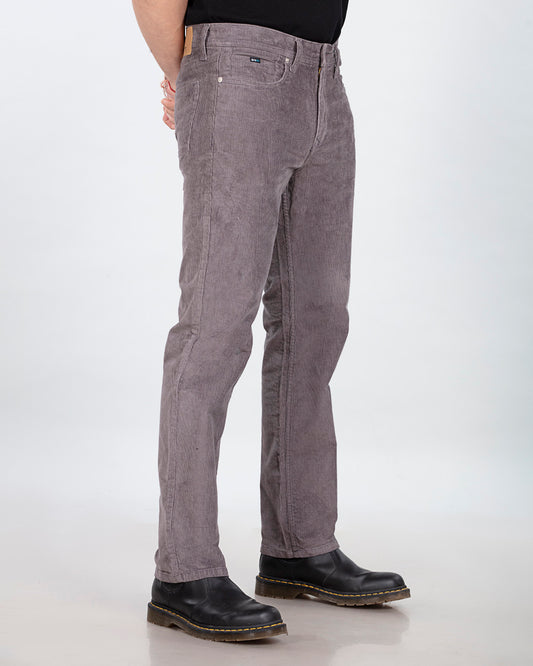 Dark Grey Stretch Corduroy - Straight Fit Jeans Sale