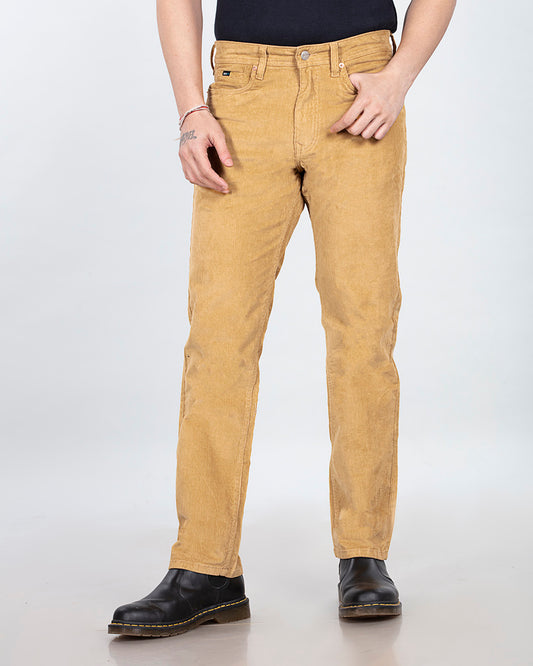 Beige Stretch Corduroy - Straight Fit Jeans Sale