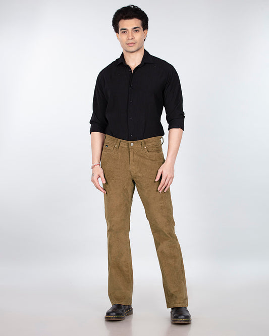 British Khaki Stretch Corduroy - Bootcut Jeans