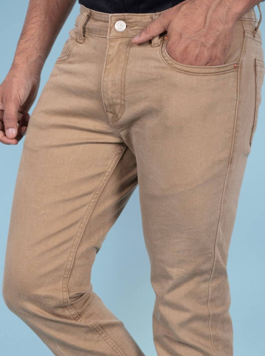 Custom made British Khaki mens slim fit jeans