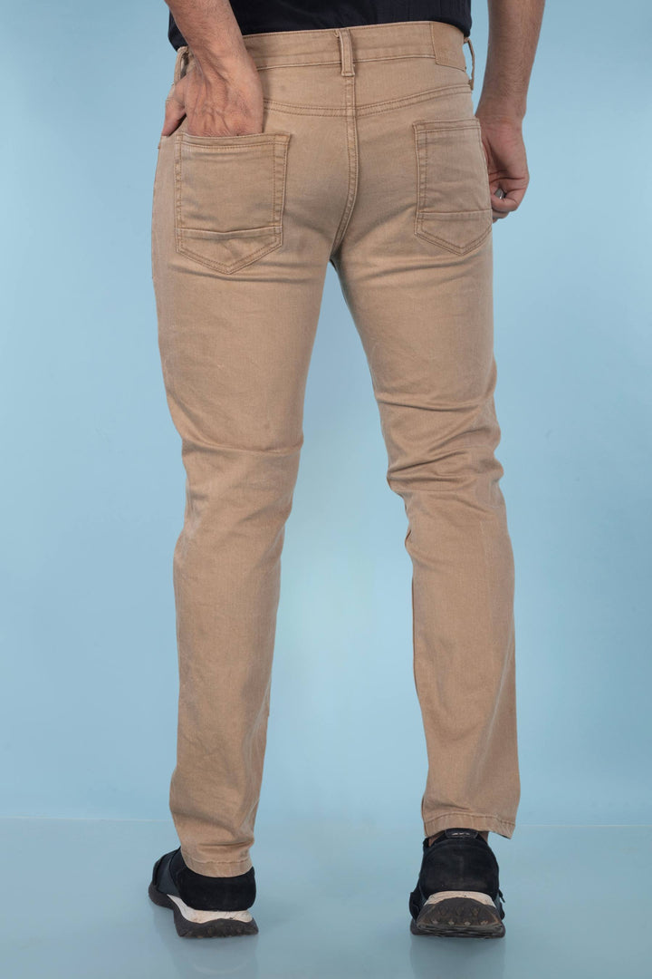 Custom made British Khaki Straight Fit Jeans for Men