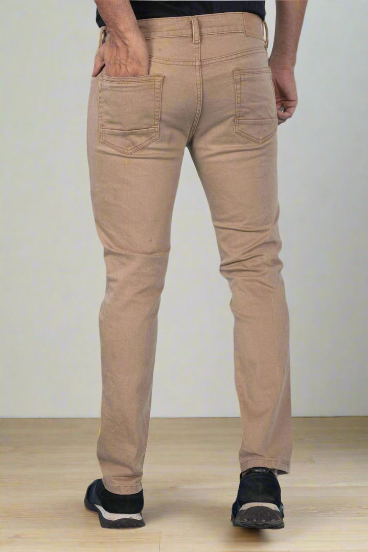 Custom made British Khaki Straight Fit Jeans Pants for Men