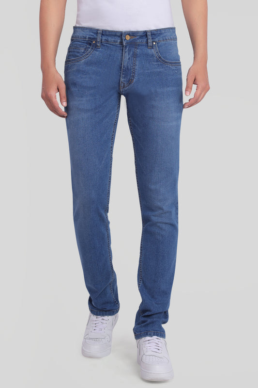 Custom made Mid blue mens slim fit jeans