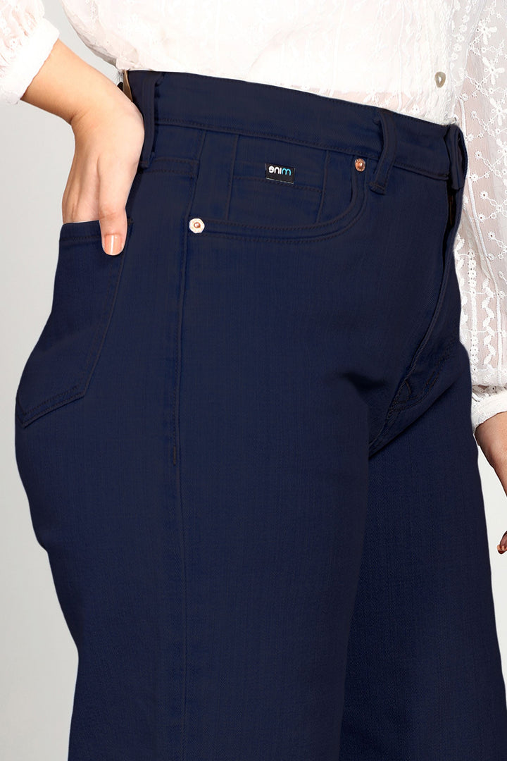 Custom Made Deep Space Blue Women's Wide Leg Jeans