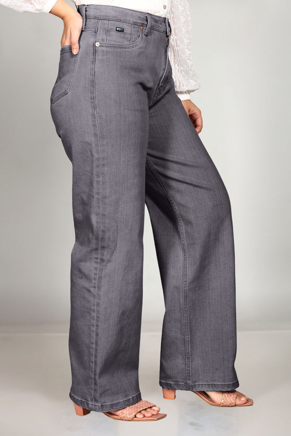 Custom Made Charcoal Women's Wide Leg Jeans