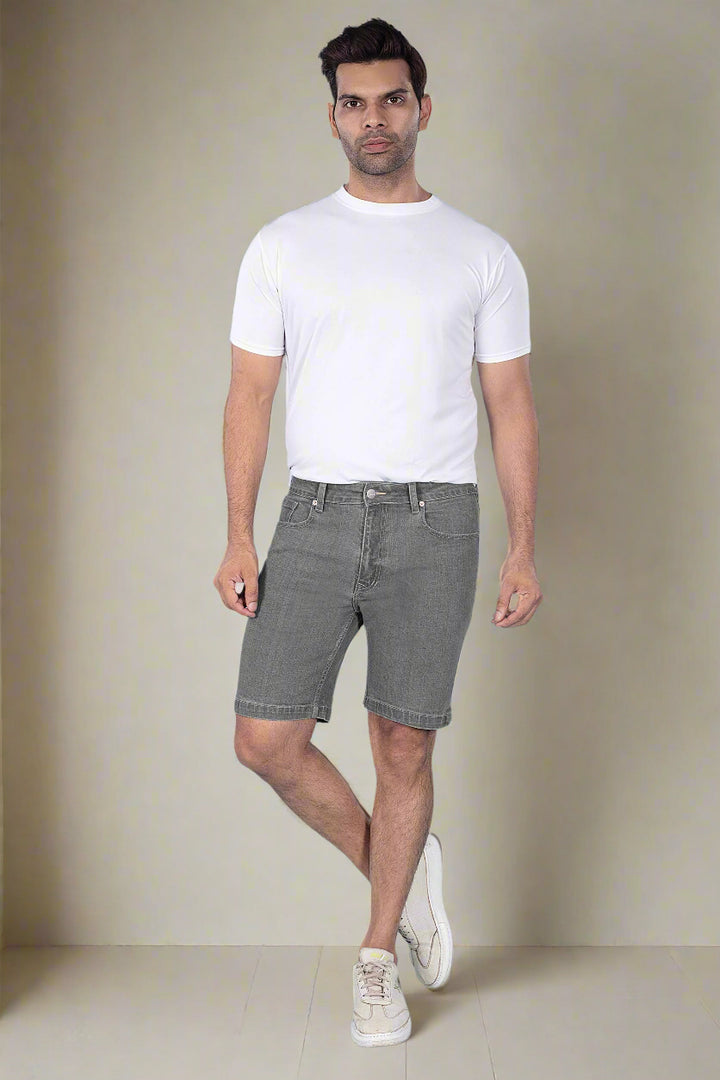 Custom Made Charcoal Mens Denim Shorts 
