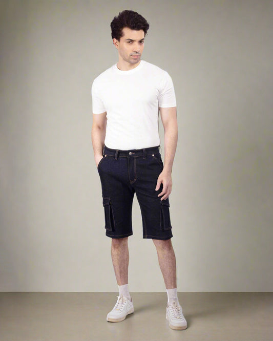  Custom Made Deep Space Blue Mens Cargo Shorts