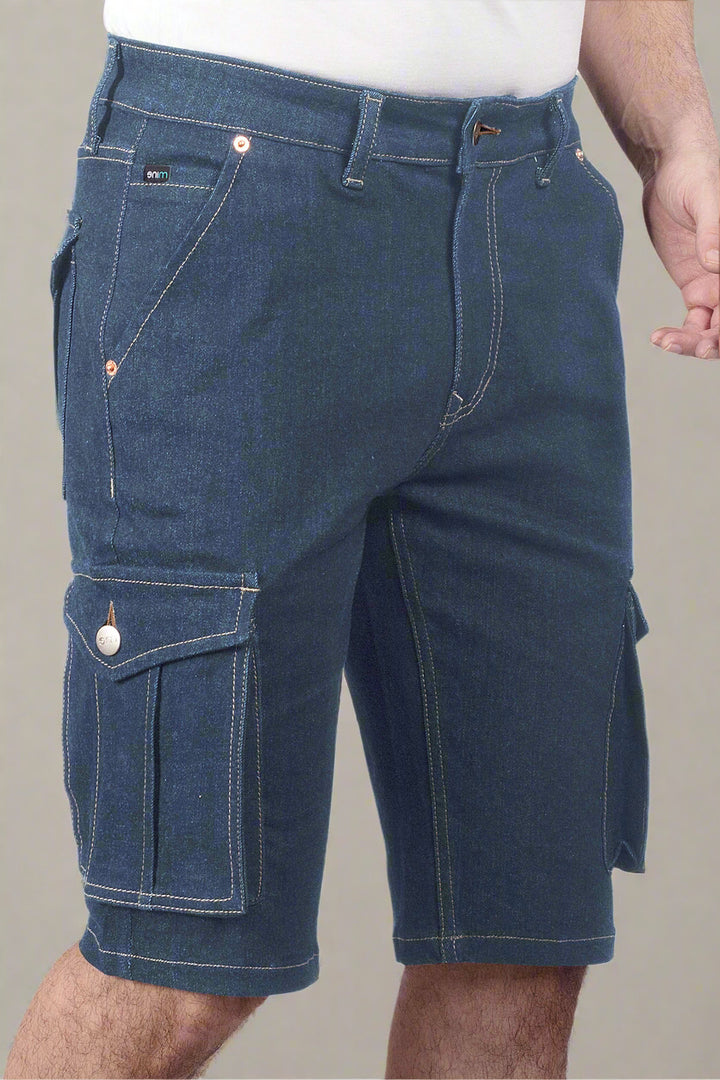 Custom made Raw Indigo Cargo shorts for Men