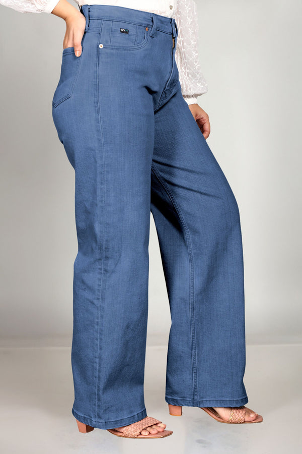 Custom Made Mid Blue Women's Wide Leg Jeans