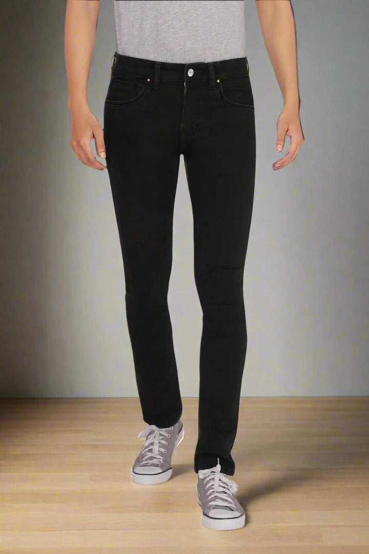 Custom made Carbon Black Slim Fit Jeans Pants for Men