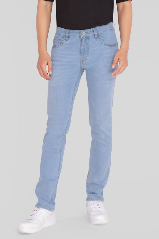 Custom made Glacier Blue mens slim fit jeans