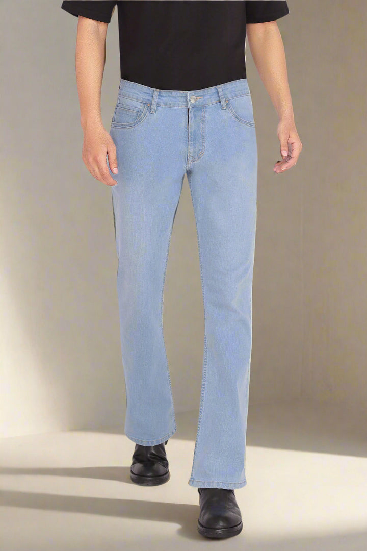 Custom made Glacier Blue Mens Bootcut Jeans Pants