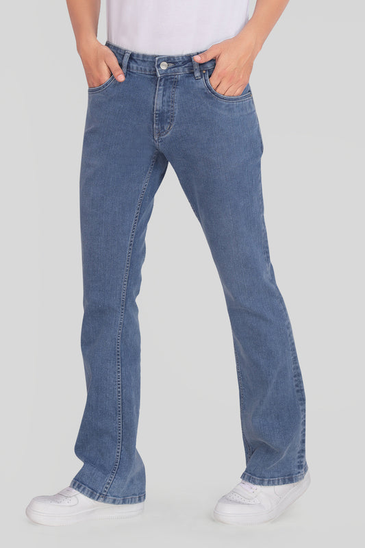Custom made Mid Blue Mens Bootcut Jeans