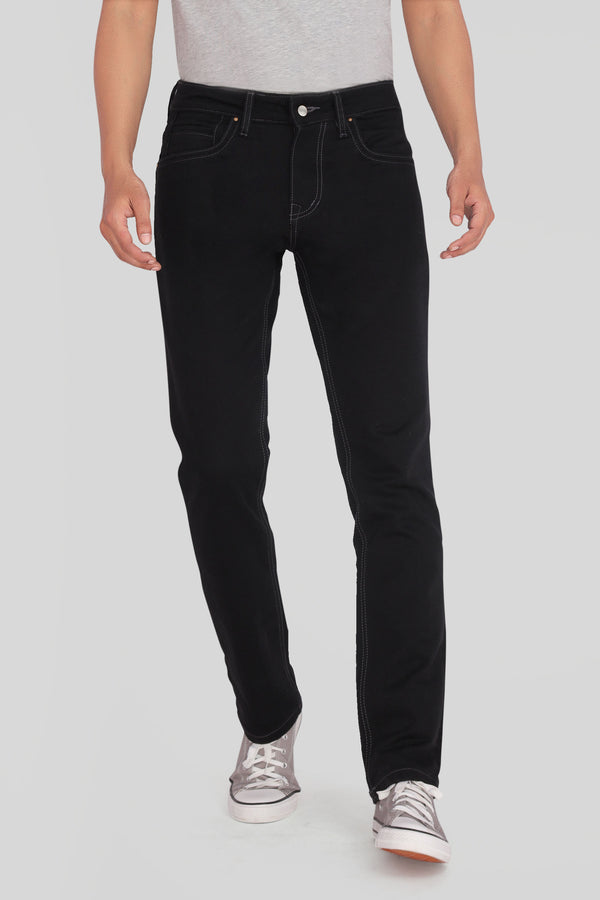 Custom Made Pure Black Men's Skinny Fit Jeans Pants