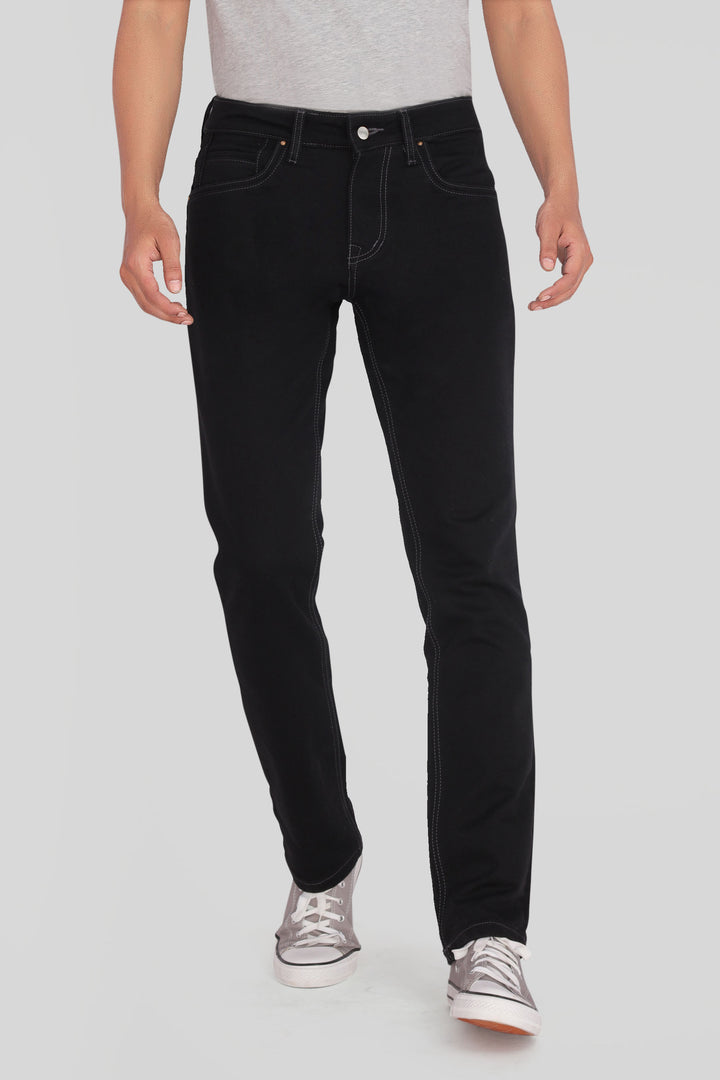 Custom Made Pure Black Men's Skinny Fit Jeans Pants