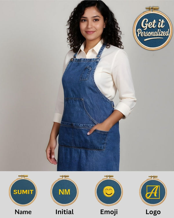 Mid Blue Denim Kangaroo Aprons