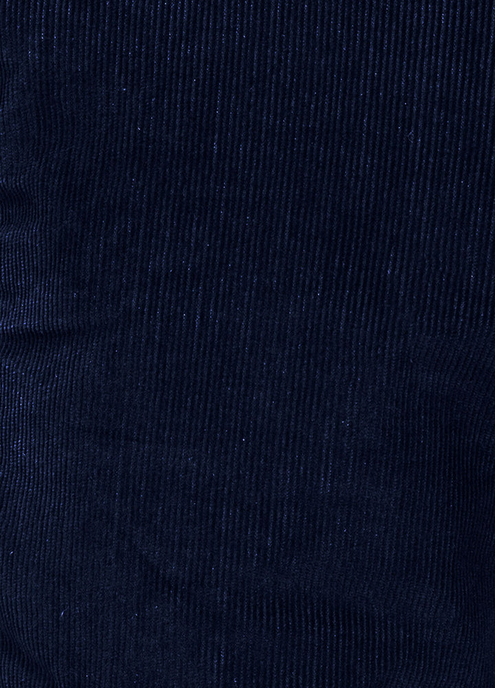 Custom made Navy Blue Classic Straight Fit Corduroy Cargo for Men