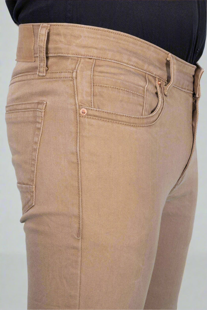 Custom made British Khaki Straight Fit Jeans Pants for Men