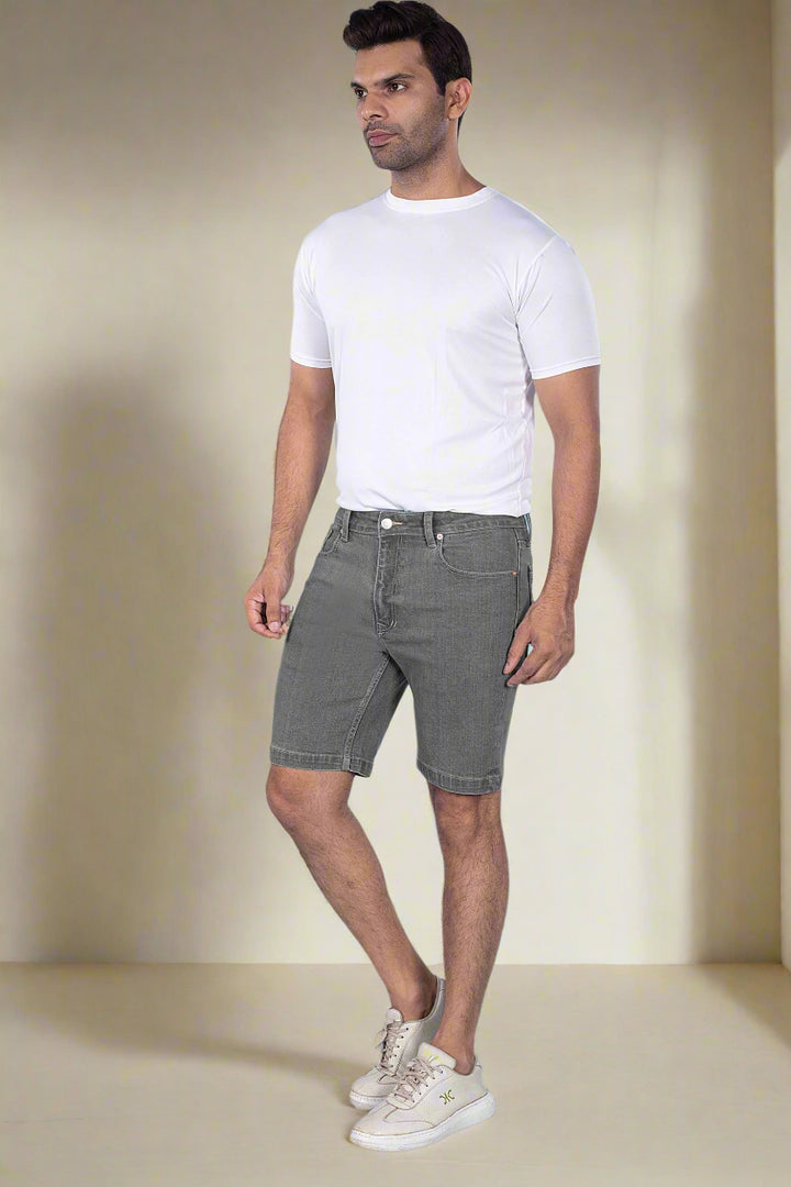 Custom Made Charcoal Mens Denim Shorts 